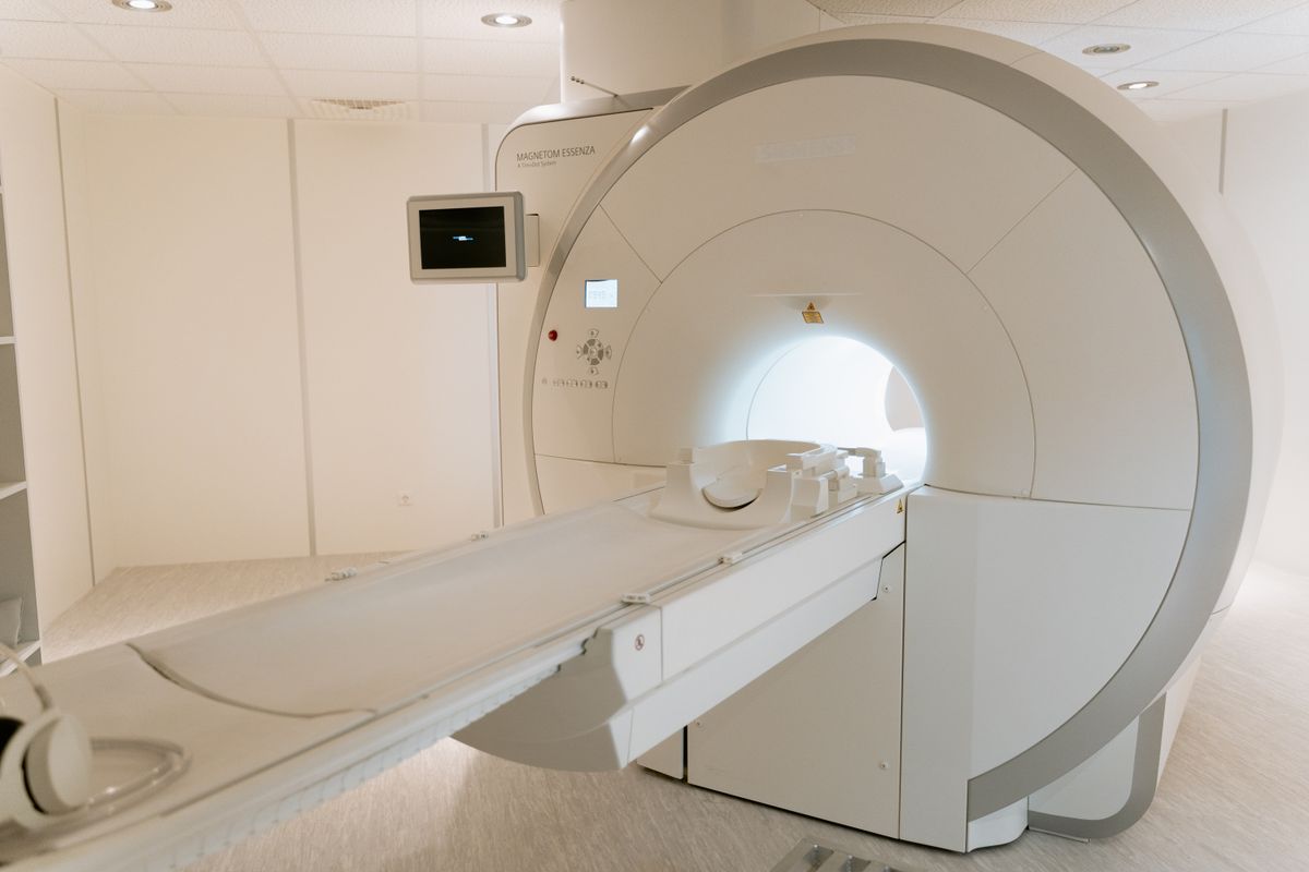 Patient entering an MRI scanner